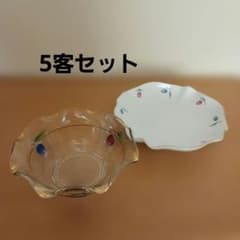 フルーツ柄ガラス鉢、皿5客セット 昭和レトロ - メルカリ