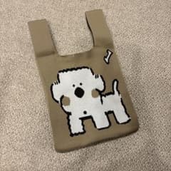 犬柄 ニットエコバッグのサムネイル