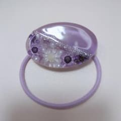ヘアゴム ドライフラワー 紫 ハンドメイド レジン - メルカリ