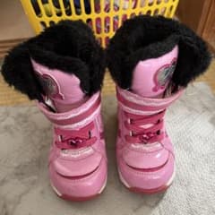 ピンク　ヒョウ柄　キッズ　スノーブーツ　女の子のサムネイル