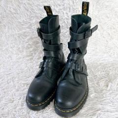 廃番　ドクターマーチン　BEVAN　ロングブーツ　23cm　黒　ベルト　バックル 廃番 ドクターマーチン BEVAN ロングブーツ 23cm 黒 ベルト