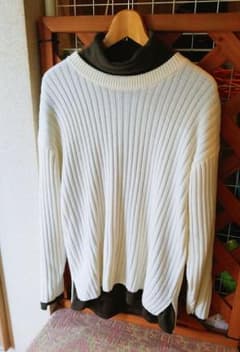 セット　RAGEBLUE+UNIQLO　厚めリブ編みニット+タートルネックのサムネイル