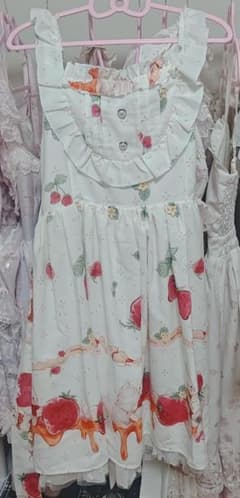 ロリータ JSK いちご うさぎ柄 白 ホワイト Sサイズ 中古品一点物のサムネイル