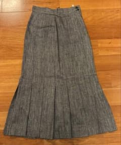 at-ease ヘリンボーン プリーツスカート SMALL グレー