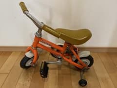 ツノダ ミニ自転車 豆チャリ 補助輪付き ヴィンテージ オレンジ - メルカリ