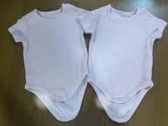 ベビー肌着 ロンパース 2枚セット ピンク　双子のサムネイル