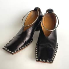 JIL SANDER ジルサンダー アンクレット スタッズ レザーヒールパンプス JIL SANDER ジルサンダー アンクレット スタッズ レザーヒールパンプス
