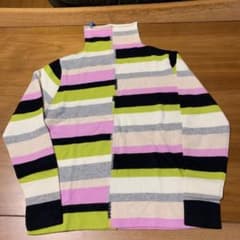 カシミヤ100%カラフルなタートルセーター(クリーニング済み)のサムネイル