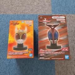 仮面ライダークウガ/カブト BIGサイズソフビ マスクディスプレイ2点
