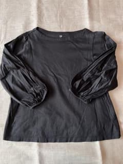 UNIQLO ブラック 七分袖 Tシャツ Mのサムネイル