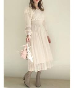 dazzlin レースワンピース 長袖 アイボリーのサムネイル