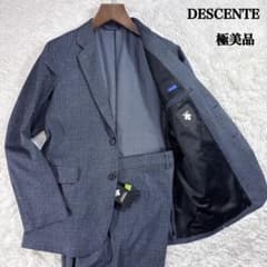 極美品】デサント シアサッカー セットアップ 洗えるネイビーL クール