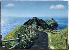 【油絵】積丹岬　海　景色　模写のサムネイル