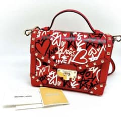 MICHAEL KORS グラフィティ ショルダーバッグ レッド - メルカリ
