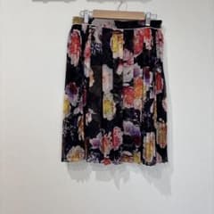 ポールスミスブラックPaulSmithblack膝丈プリーツスカート花柄42L