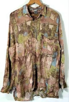 90s Avanti 総柄シャツ アート柄 くすみカラー レトロ 古着のサムネイル