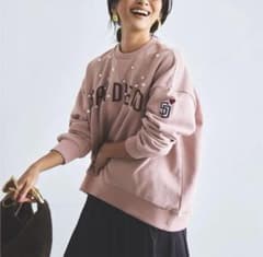 即納　CADUNE<MLB別注>パールスウェット　ピンク　チャコール　2点 ⭐︎超素敵 CADUNE <MLB別注>パールスウェット くすみピンク キュート