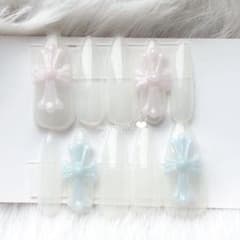 現品♡シズニルック ちゅるん y2k クリア バレエコア 韓国 ネイルチップのサムネイル