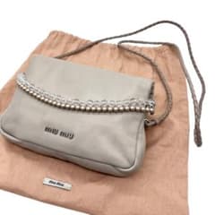 極美品■ミュウミュウ 2way ショルダーバッグ ターンロック ロゴ金具 ポーチ 極美品□ミュウミュウ 2way ショルダーバッグ ターンロック ロゴ金具