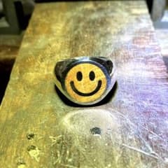 スマイルリング　ハンドメイド　オリジナル　シルバーリング　スタビライズドウッドのサムネイル
