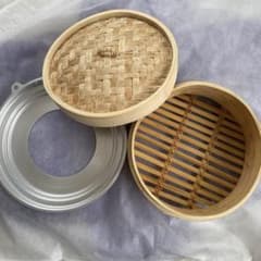 無印良品　竹製　蒸籠　せいろ　大サイズ　アルミ受け台のサムネイル