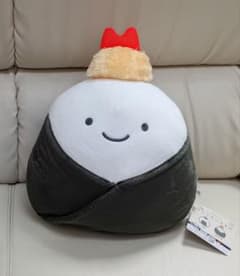 なんでもいきもの 具材のお帽子BIGぬいぐるみ のりおにぎり 天むす