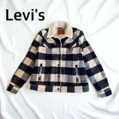 Levi's チェック柄 ボアジャケット 青のサムネイル