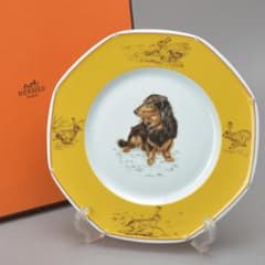 極美品 エルメス プレート シャス ドッグ ミニチュアダックスフンド 箱