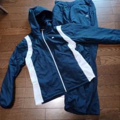 ネイビー/ホワイト ジャージ上下セット　レディース　ウォーム素材　冬用