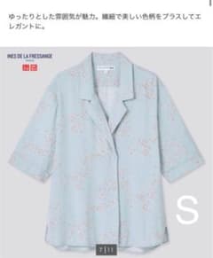 ユニクロ×イネス　レーヨンオープンカラーブラウスのサムネイル