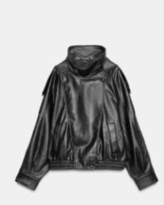 ZARA フェイクレザージャケット ブラック XS - メルカリ
