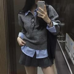 トップス　フェイクレイヤード ニットのサムネイル