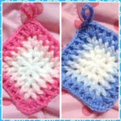 ♡ハンドメイド♡ アクリルたわし2色セット(ピンク・水色)のサムネイル