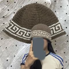 크러셔 모자 차 브라운 비니 크로쉐 모자 핸드메이드 모자