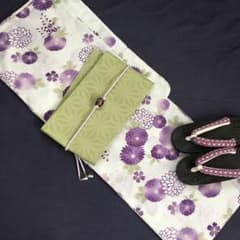 凛々 淡水にふわり 大和菊☆大人ゆかた 浴衣セット☆新品 ゆかた 3点