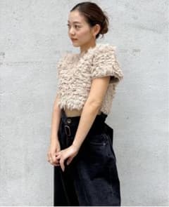 Poodle Yarn 2way Shortニットトップス ベージュ m62348423596_1.jpg?1727685973
