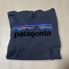 patagonia パタゴニア パーカー ロゴプリントネイビー S 140