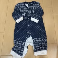SANA様専用　長袖　裏起毛ロンパース、フリースロンパース2枚のサムネイル