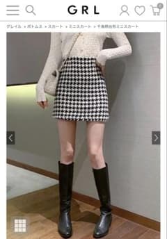 レディース　ミニスカート　千鳥柄　台形のサムネイル