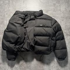 XLARGE 短丈 ダウンジャケット ドローコード ショート丈 ブラック L 黒 