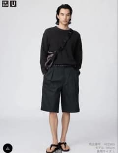 UNIQLO U タックショートパンツ ブラック XXLのサムネイル