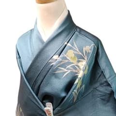 K98 着物 正絹 付け下げ 青 花 人気カラー - メルカリ