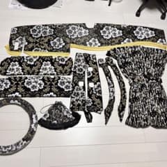 桜ブラック　ダッシュマットセット　仮眠カーテン　07フォワード後期　標準　いすゞ 桜ブラック ダッシュマットセット 仮眠カーテン 07フォワード後期