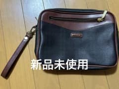 新品未使用 セカンドバッグ クラッチバッグ メンズ 合皮 ブラック×ブラウンのサムネイル