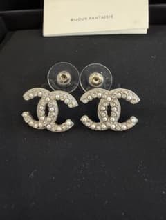 正規品 CHANEL ココマーク パール ラインストーン ピアス 定価13万円