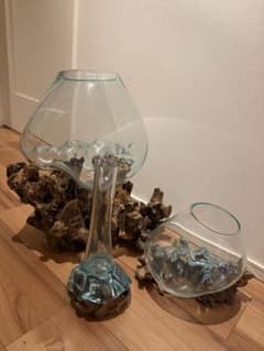 【美品】特大流木ガラス オブジェ 3点セットのサムネイル