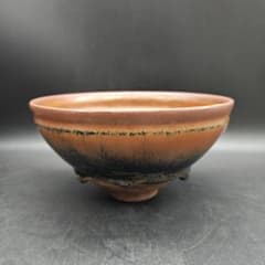 ★0017　宋時代　建窯 兎豪釉天目茶碗 茶道具 茶器 唐物天目 中国美術 宋時代 建窯 黑釉兎豪天目茶碗 天目茶碗 茶道具 唐物 箱付き - メルカリ