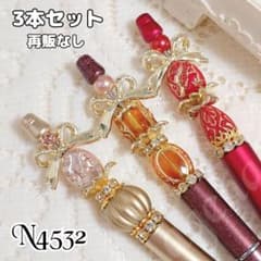 sale‼️N4532カスタムボールペン3本セット アンティーク調ビーズ