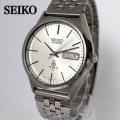 [신품 전지 가동] SEIKO 타입 2 싱글 쿼츠 데이 데이트 남성 시계