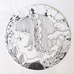 森の奥で】オリジナル 手描き イラスト ペン画 女の子 かわいい 一次
